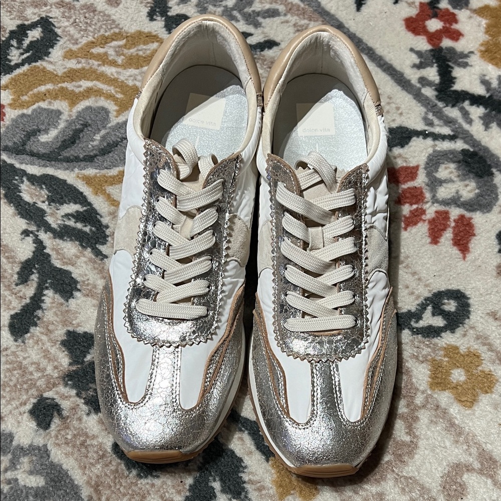 Dolce Vita Women's Sneakers in Silver and Cream